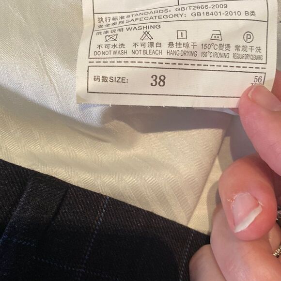 Men’s Plaid 2 Piece Suit Single Breasted One Button Size 40 Jacket 38 Pants NWT - Picture 10 of 12